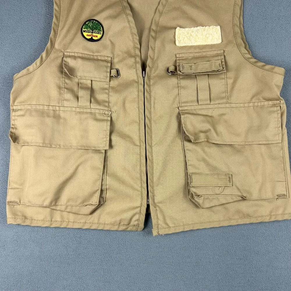 Vintage Saf T Bak Vest Mens Large Fly Fishing Hunting Outdoor Zip Up Made in USA